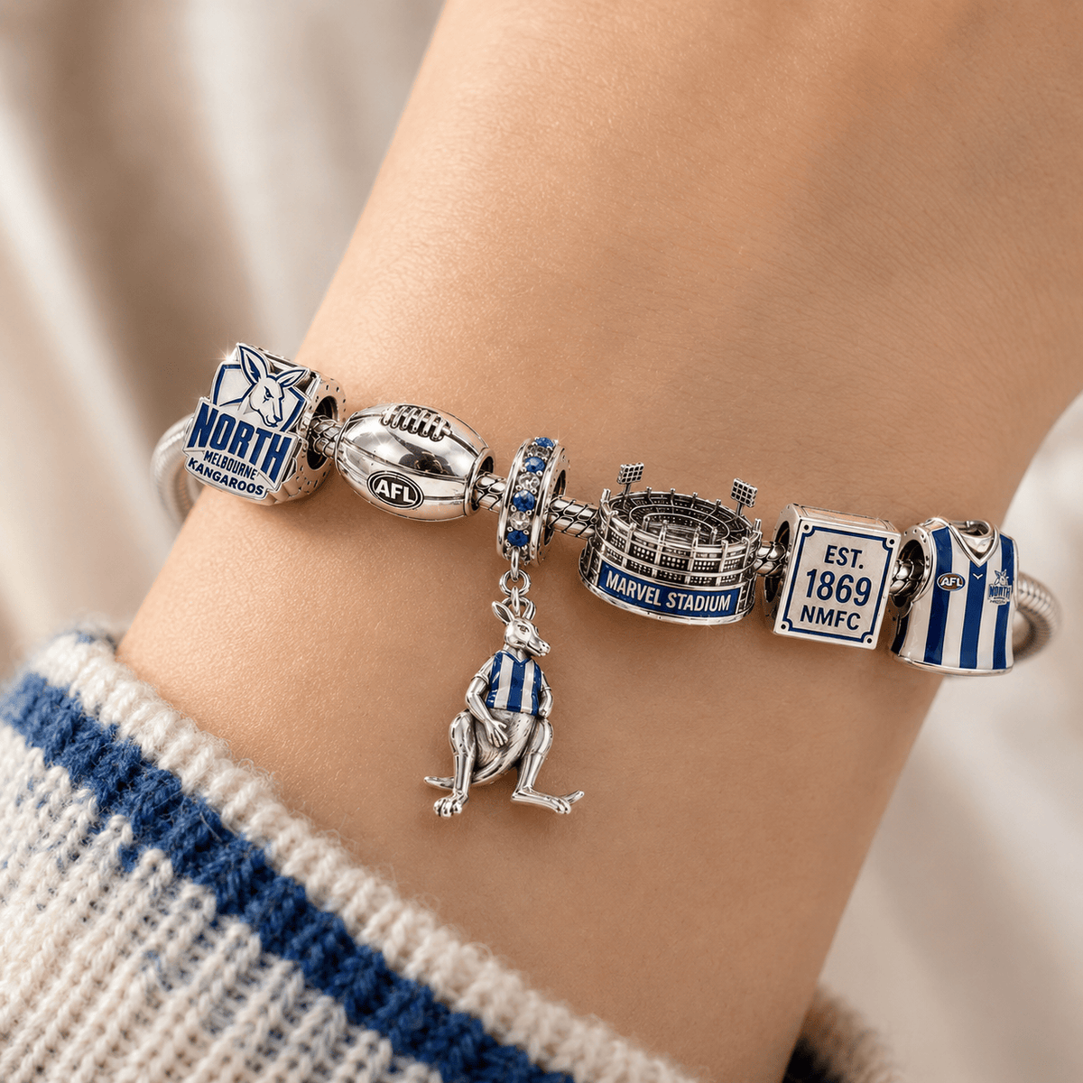 NMKS Silver Charm Bracelet Set PNPA