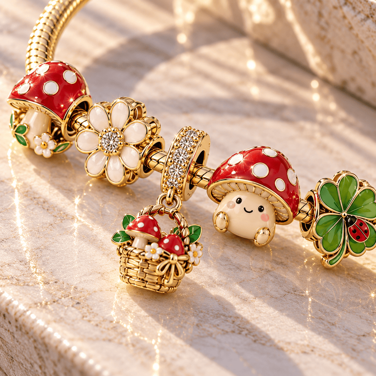 MR Gold Charm Bracelet Set TTN