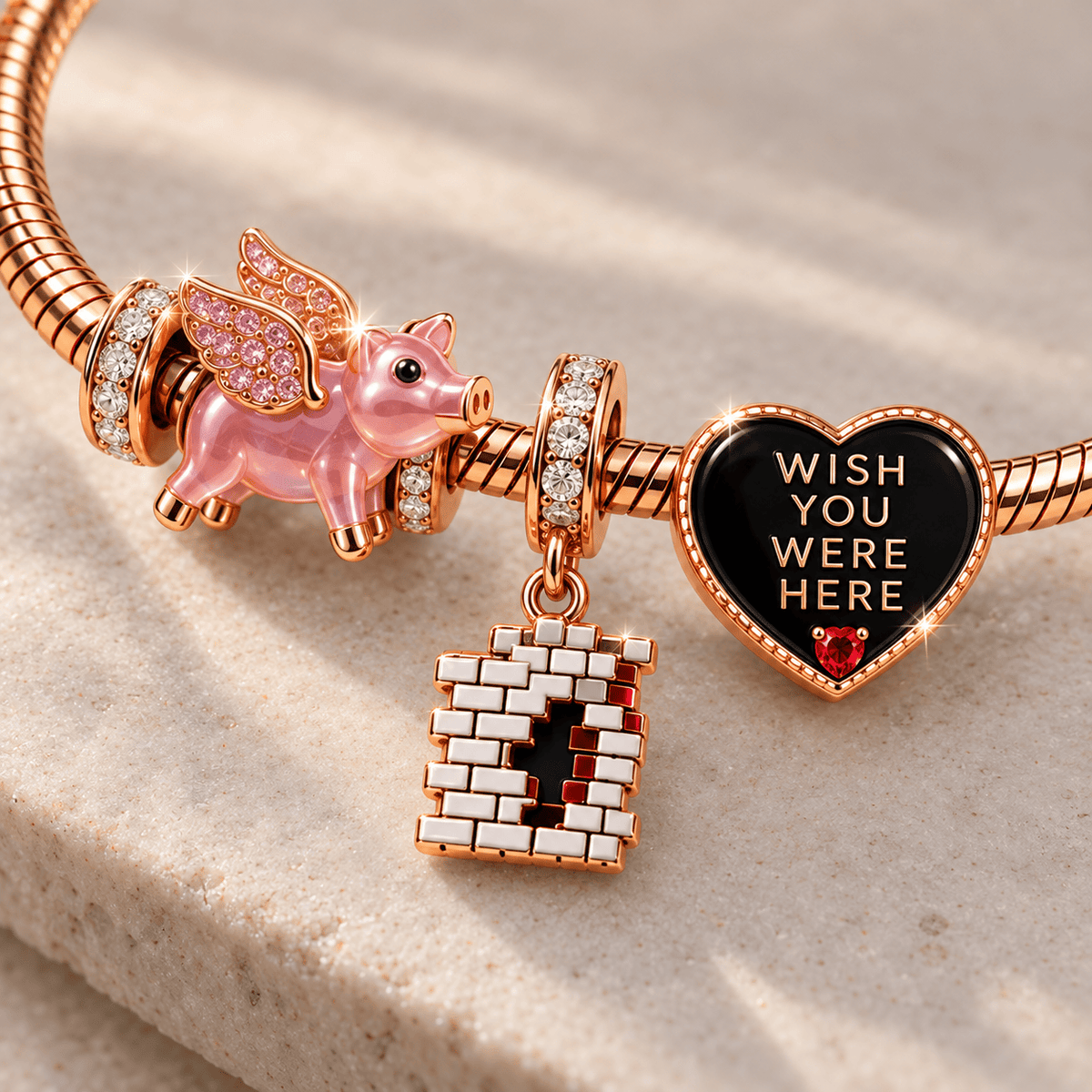 PKFL Rose Gold Charm Bracelet Set TMH