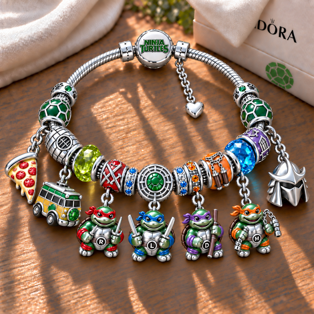NJT Silver Charm Bracelet Set NTTB