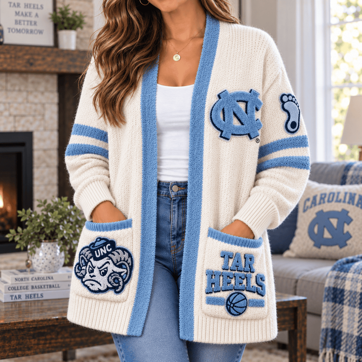 UNC Women’s Open-Front Cardigan NTKO