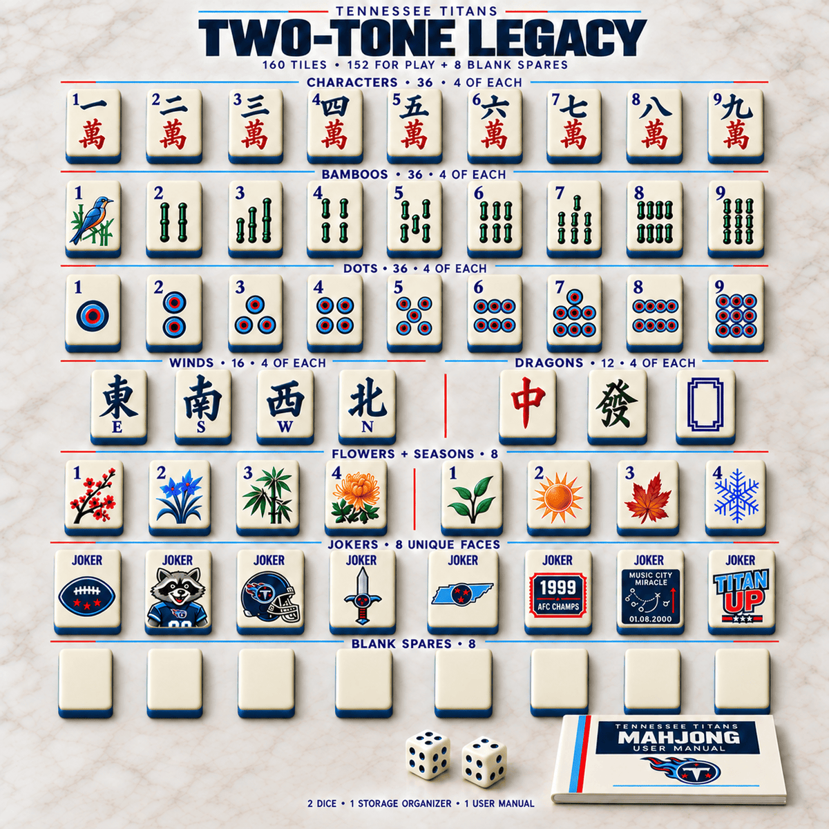 Premium TNST Mahjong Tiles Set TTMH