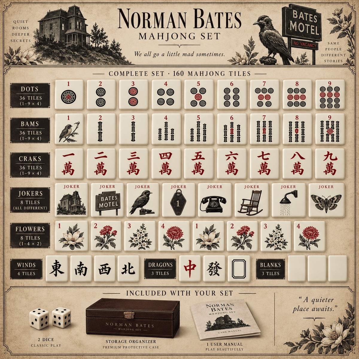 Premium NMB Mahjong Tiles Set TNSM