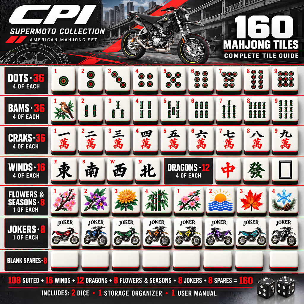 Premium CPI Mahjong Tiles Set PVNA