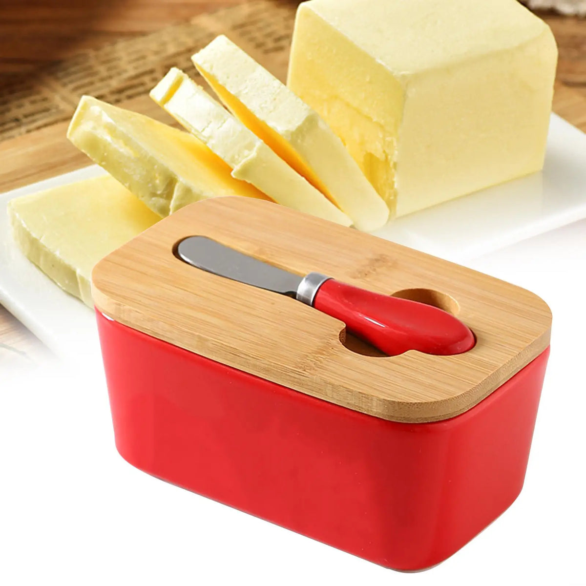 Ceramic butter dish, cheese butter storage box, cheese box, multi-purpose preservation box